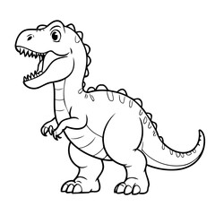 Cute vector illustration Allosaurus drawing for kids colouring page