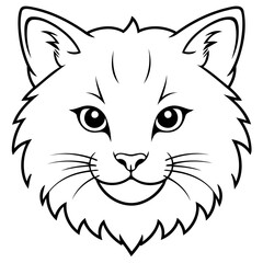 Simple vector illustration of Lynx hand drawn for kids coloring page
