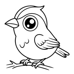 Cute vector illustration Sparrow for toddlers colouring page