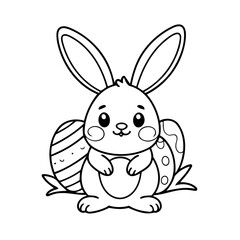 Vector illustration of a cute Easter drawing for colouring page