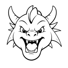 Cute vector illustration Dragon drawing for kids page