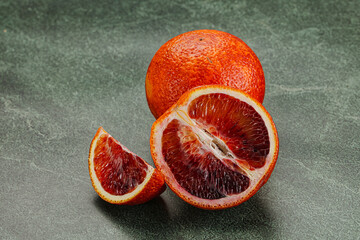 Red Sicilian orange ripe and juicy