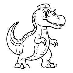 Cute vector illustration Allosaurus doodle for toddlers worksheet