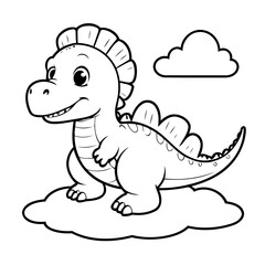 Simple vector illustration of Spinosaurus drawing for toddlers book