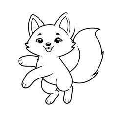 Vector illustration of a cute Fox drawing for toddlers book
