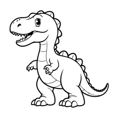Cute vector illustration Allosaurus doodle for kids colouring page