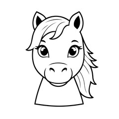 Cute vector illustration Horse drawing for toddlers book