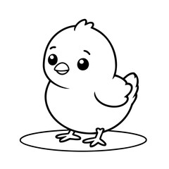 Vector illustration of a cute Chick doodle for kids coloring worksheet