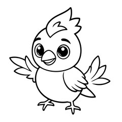 Simple vector illustration of Cardinal colouring page for kids