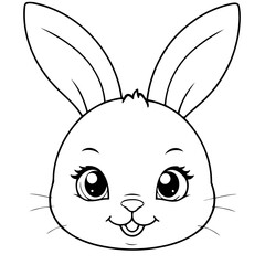 Vector illustration of a cute Bunny drawing for colouring page
