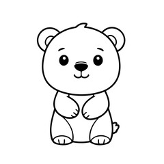 Cute vector illustration Bear drawing colouring activity