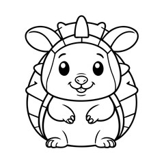 Simple vector illustration of Armadillo for children colouring activity