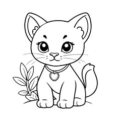 Simple vector illustration of Puma outline for colouring page