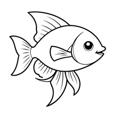 Cute vector illustration Swordtail doodle for children worksheet