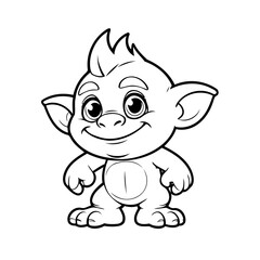 Simple vector illustration of Troll drawing for children page