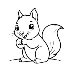Cute vector illustration Squirrel doodle for toddlers worksheet