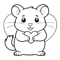 Cute vector illustration Hamster doodle for toddlers worksheet