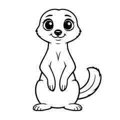 Simple vector illustration of Meerkat drawing for toddlers coloring activity