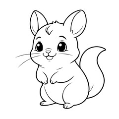 Cute vector illustration Chinchilla hand drawn for kids page