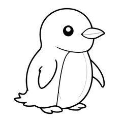 Cute vector illustration Penguin drawing for children page