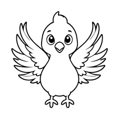 Cute vector illustration Phoenix drawing for kids colouring activity