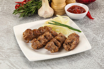 Beef kebab minced meat with onion