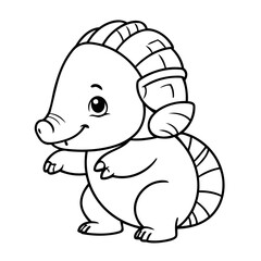 Simple vector illustration of Armadillo for children colouring activity