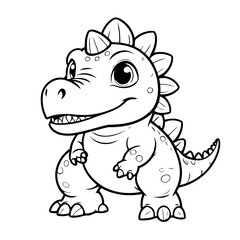 Cute vector illustration Ankylosaurus drawing colouring activity