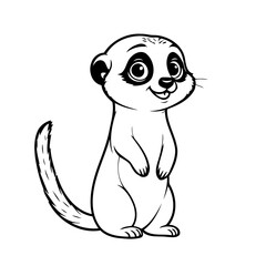 Cute vector illustration Meerkat hand drawn for kids page