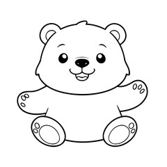 Fototapeta premium Cute vector illustration Bear doodle colouring activity for kids