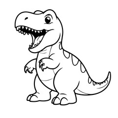 Vector illustration of a cute Tyrannosaurus doodle colouring activity for kids