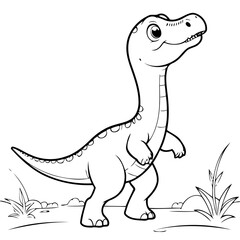 Cute vector illustration Brachiosaurus hand drawn for toddlers