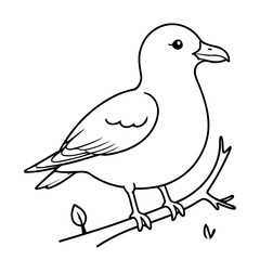 Vector illustration of a cute Seagull drawing for toddlers book