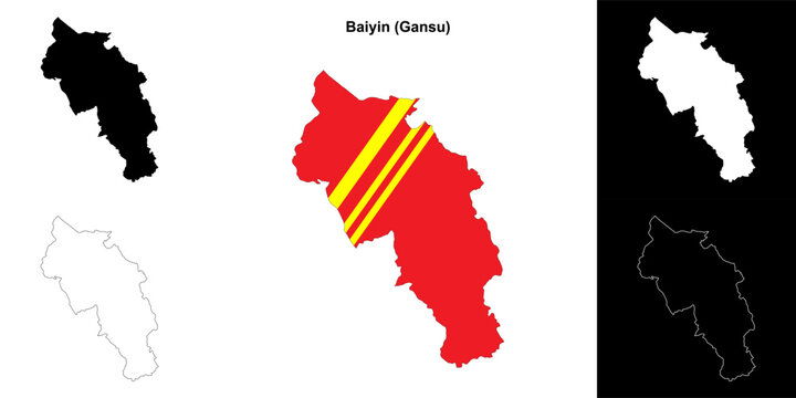 Baiyin blank outline map set