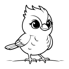 Cute vector illustration BlueJay drawing for toddlers coloring activity