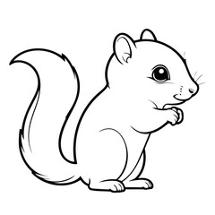 Vector illustration of a cute Chipmunk doodle colouring activity for kids