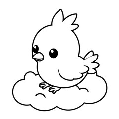 Cute vector illustration Bird for kids colouring worksheet