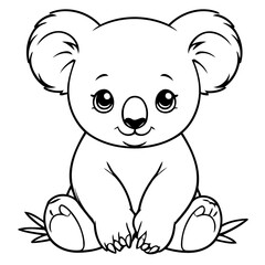 Vector illustration of a cute Koala doodle colouring activity for kids