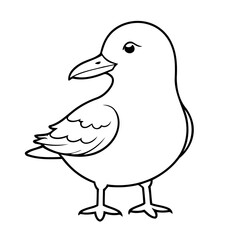 Cute vector illustration Seagull for kids colouring page