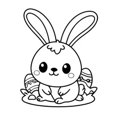 Cute vector illustration Easter for toddlers colouring page