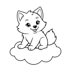 Cute vector illustration Wolf for children colouring activity