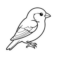 Cute vector illustration Finch doodle for toddlers colouring page