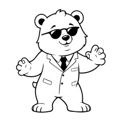Cute vector illustration Bear for kids coloring activity page