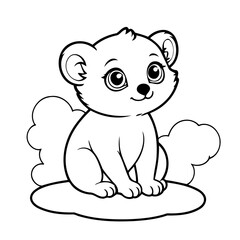 Naklejka premium Cute vector illustration Lemur doodle for toddlers coloring activity