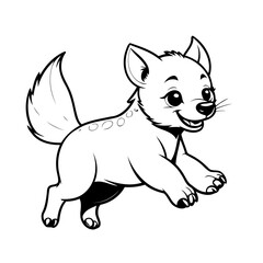 Simple vector illustration of Hyena hand drawn for toddlers