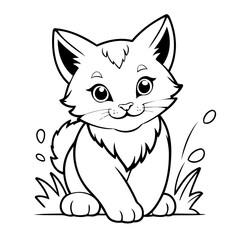 Cute vector illustration Lynx doodle for toddlers colouring page