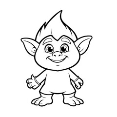 Simple vector illustration of Troll hand drawn for toddlers