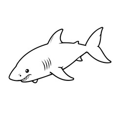 Vector illustration of a cute Shark drawing for children page