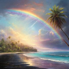 rainbow over the sea