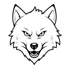 Vector illustration of a cute Wolf doodle for toddlers worksheet